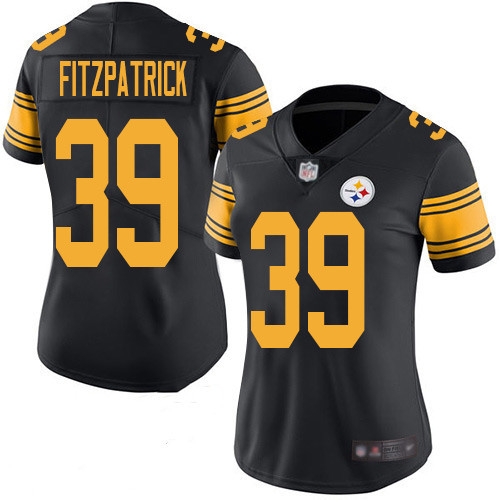 Women's Pittsburgh Steelers #39 Minkah Fitzpatrick Black Color Rush Limited Stitched NFL Jersey(Run Small)
